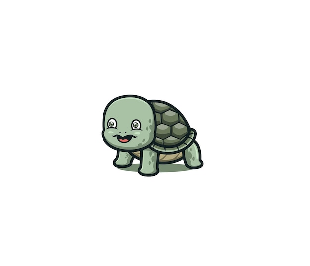 Cute tortoise mascot logo