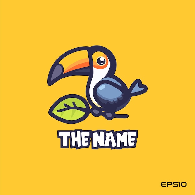 Cute toucan logo vector mascot character cartoon illustration eps10