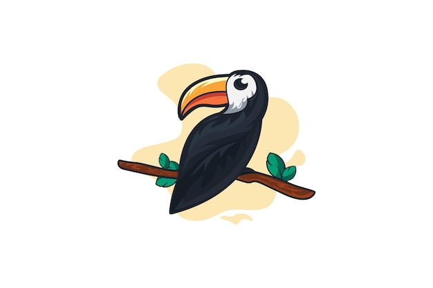 cute toucan mascot vector