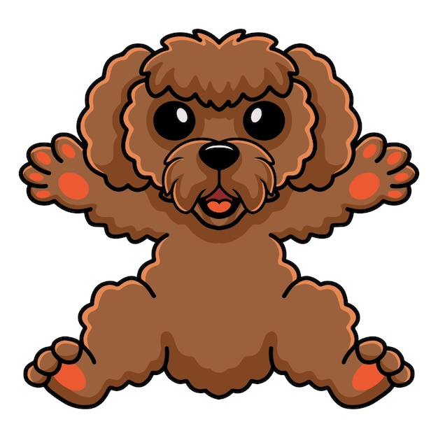 Cute toy poodle dog cartoon