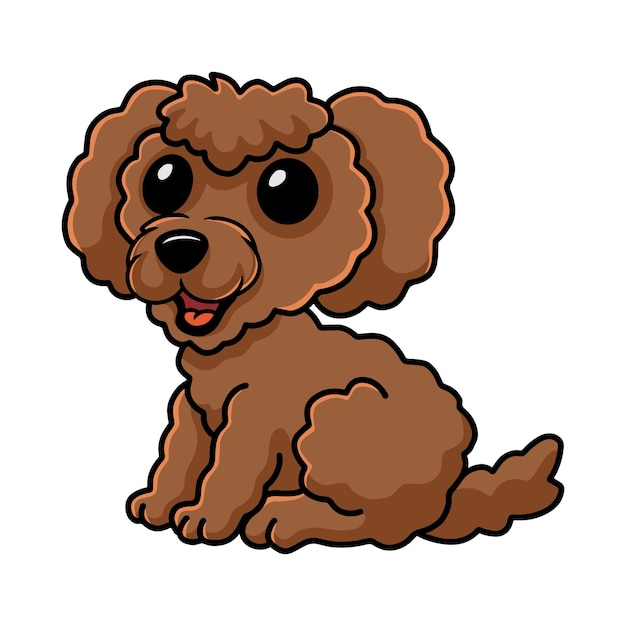 Cute toy poodle dog cartoon