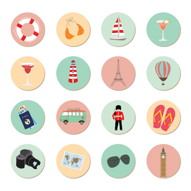 Cute travel icon for kid