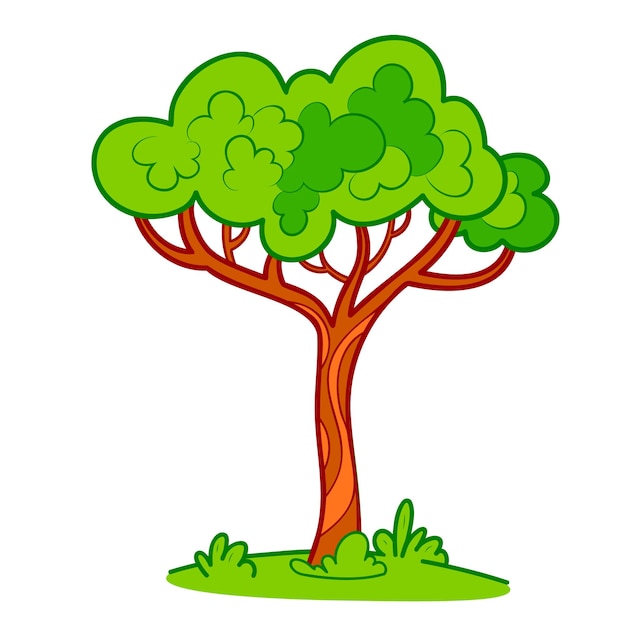 Cute tree cartoon. Tree clipart vector illustration