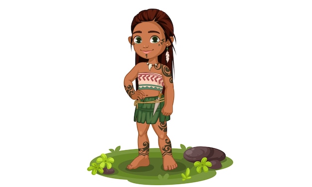 Cute Tribal Girl Illustration