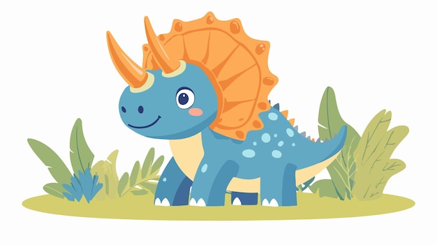 Cute Triceratops Coloring Page for Kids