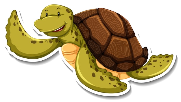 Cute turtle animal cartoon sticker