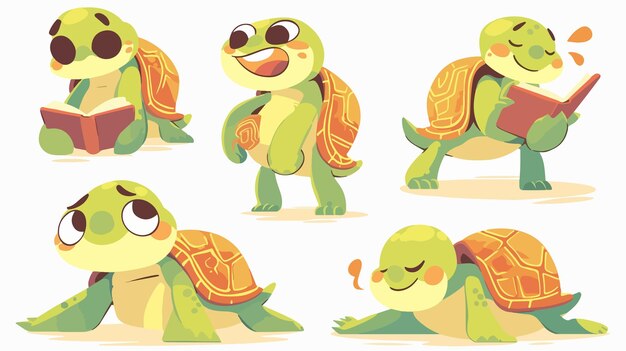 Vector cute turtle animation element for projects