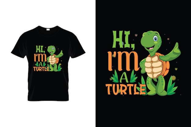 Cute turtle cartoon smiling Turtle Tshirt design or turtle poster design or turtle illustration