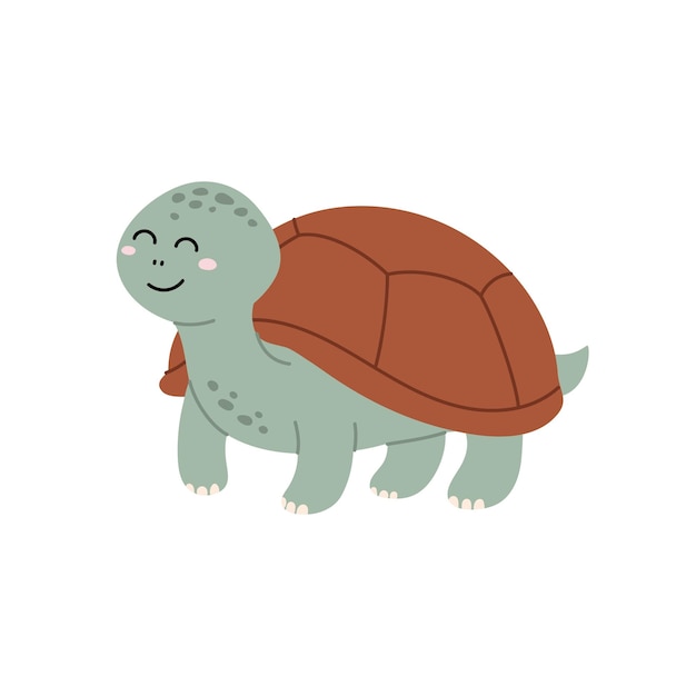 Cute turtle cartoon smiling Vector illustration