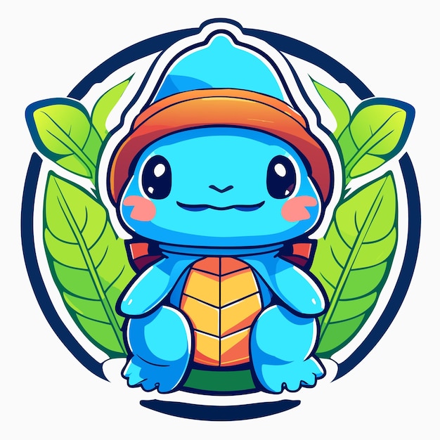 Cute turtle cartoon smiling