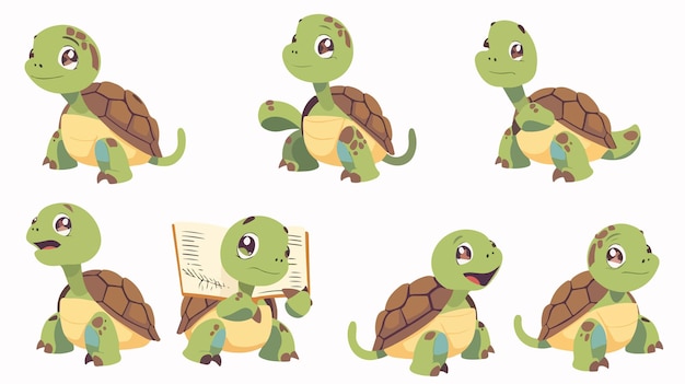 Vector cute turtle element for animation in the wild