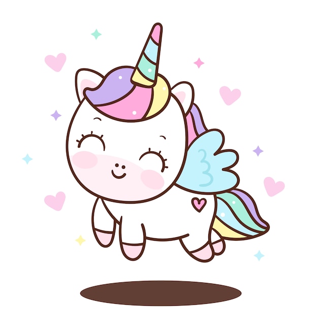 Cute unicorn angel vector