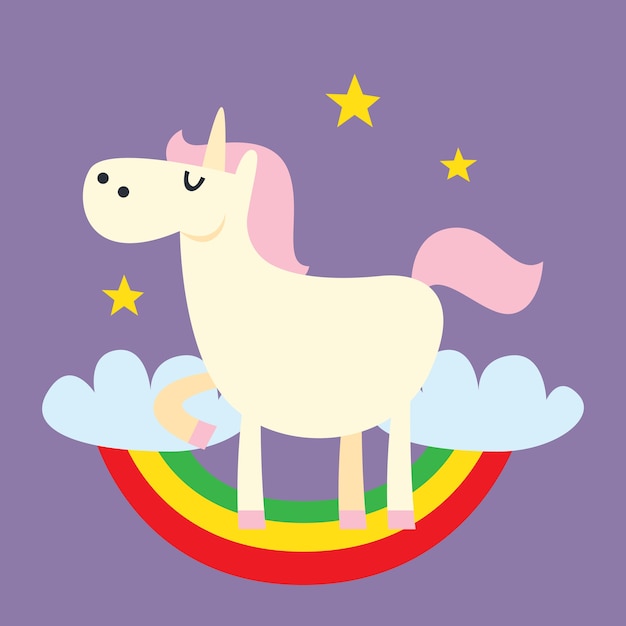 Cute unicorn card and poster template