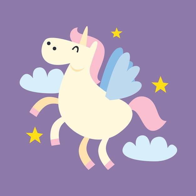 Cute unicorn card and poster template