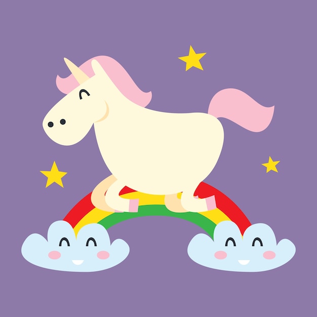 Cute unicorn card and poster template