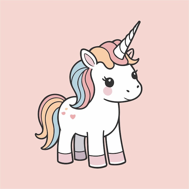 Cute Unicorn for children story book vector illustration