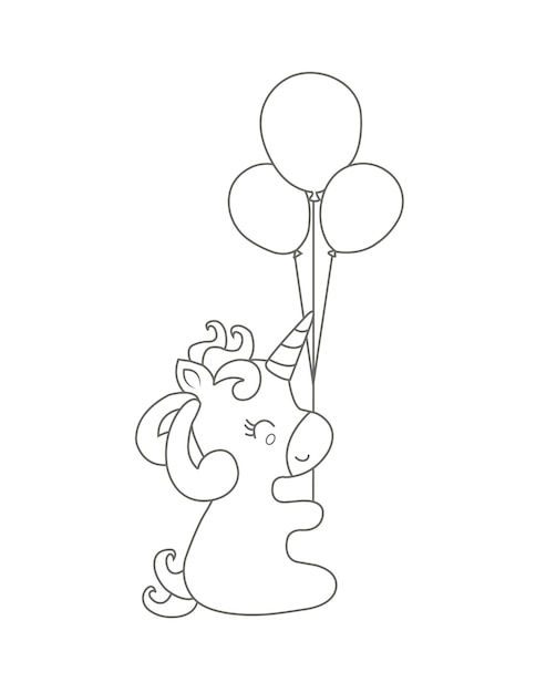 Cute Unicorn Coloring page