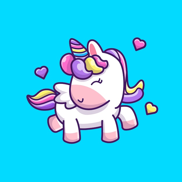 Cute Unicorn Dancing   Icon Illustration. Unicorn Mascot Cartoon Character. Animal Icon Concept Isolated