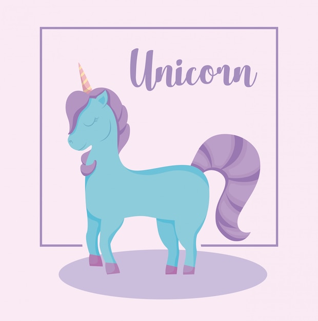 Cute unicorn of fairy tale