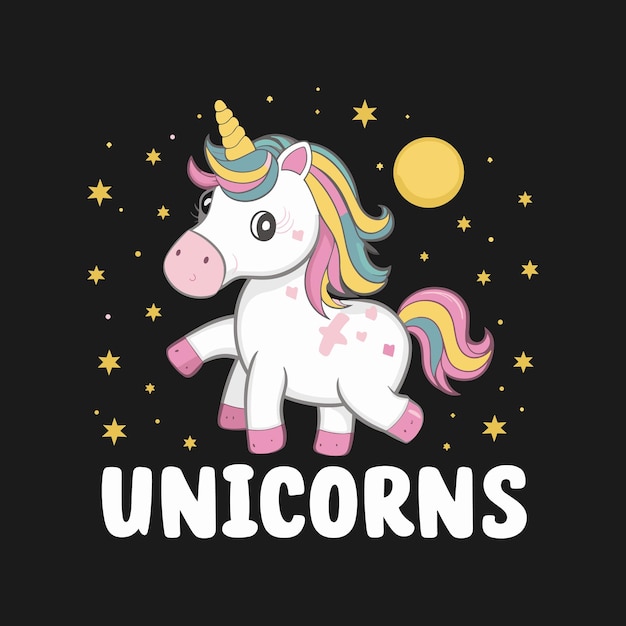 Cute unicorn illustration for t shirt design Unicorn vector Unicorn Princess Cartoon vector