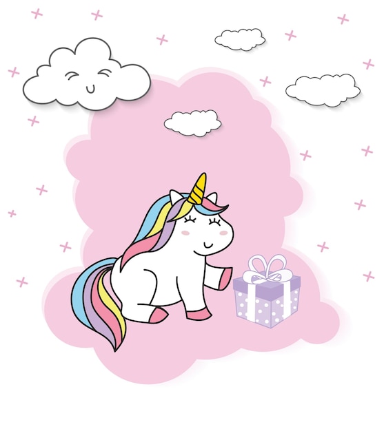 Cute unicorn illustration