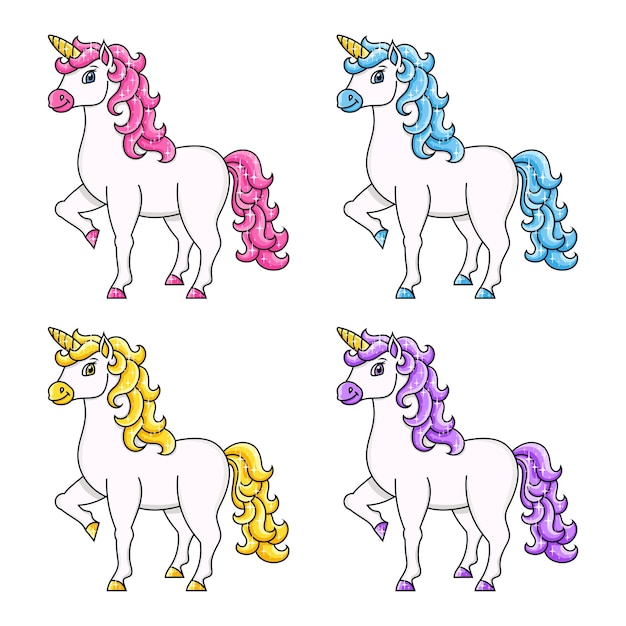 Cute unicorn Magic fairy horse Cartoon character