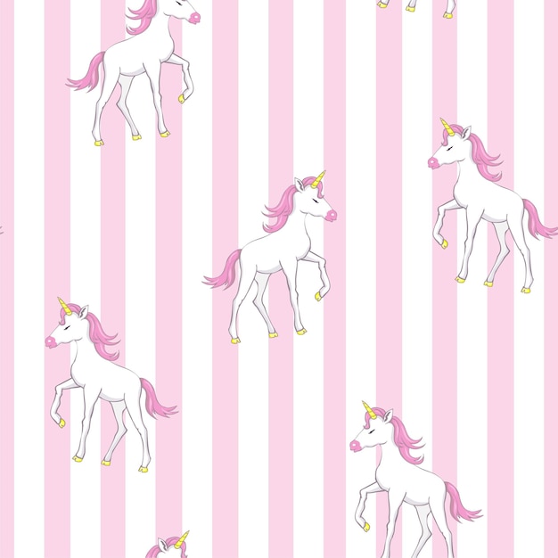 Cute unicorn pattern vector illustration