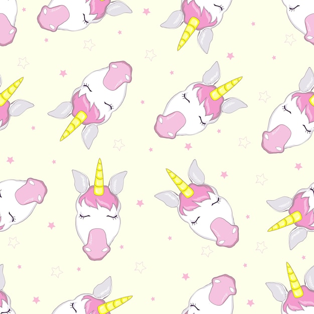 Cute unicorn pattern vector illustration