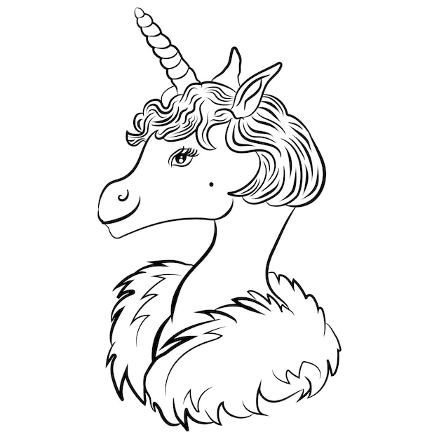 Cute unicorn in retro style