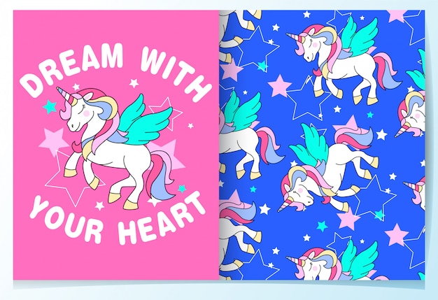 cute unicorn seamless pattern