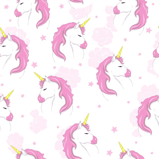 Cute unicorn seamless pattern