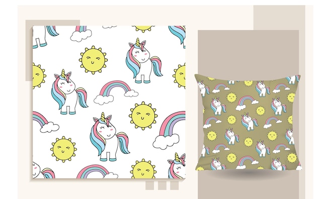 Cute Unicorn seamless pattern