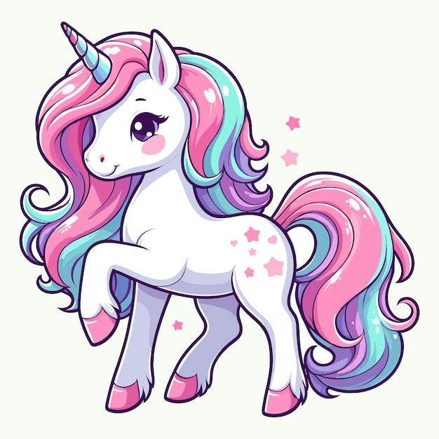 Cute Unicorn Vector Cartoon illustration