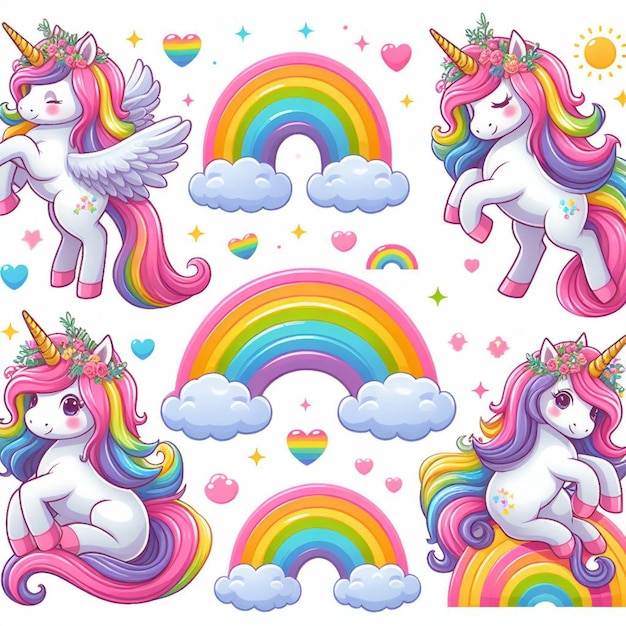 Cute Unicorn Vector Cartoon illustration