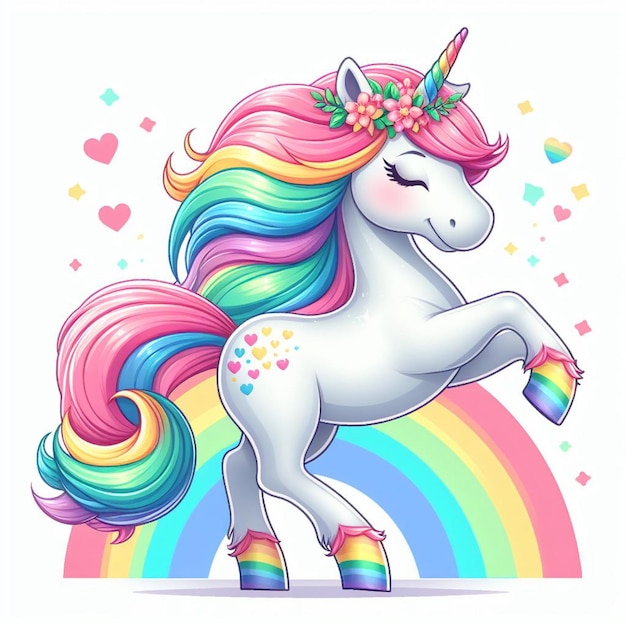 Cute Unicorn Vector Cartoon illustration