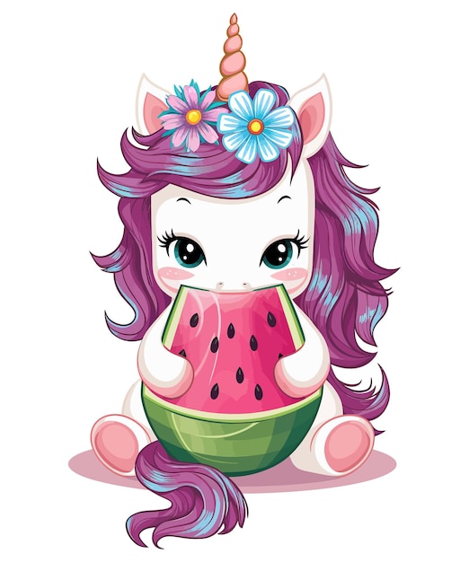 Cute unicorn vector illustration