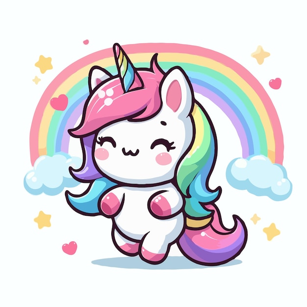 cute Unicorn vector on white background