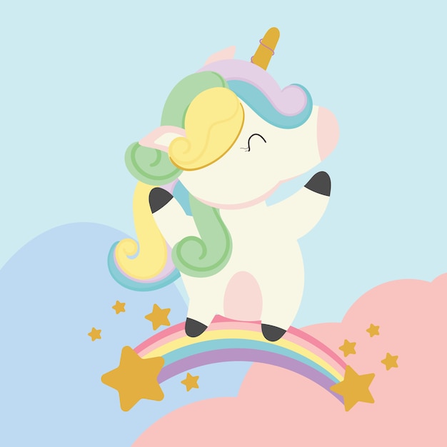 Cute unicorn vector.