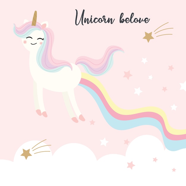 Cute unicorn vector.