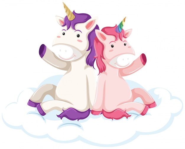 Cute unicorn on white background