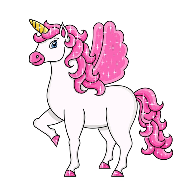 Cute unicorn with wings Magic fairy horse