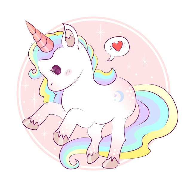 Cute unicorns element stickers