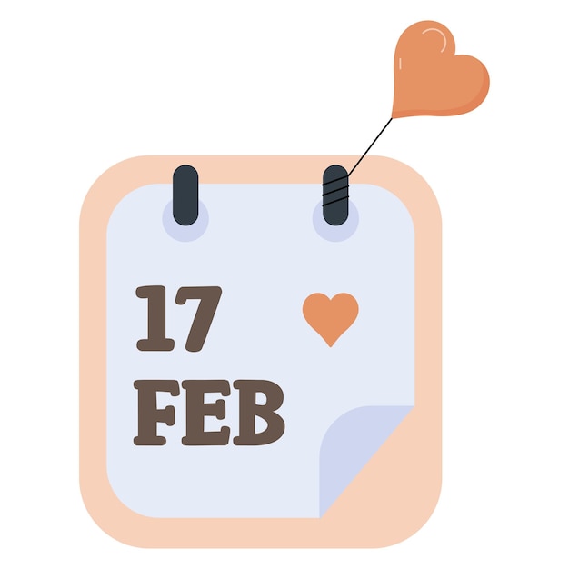 Vector cute valentine february calendar