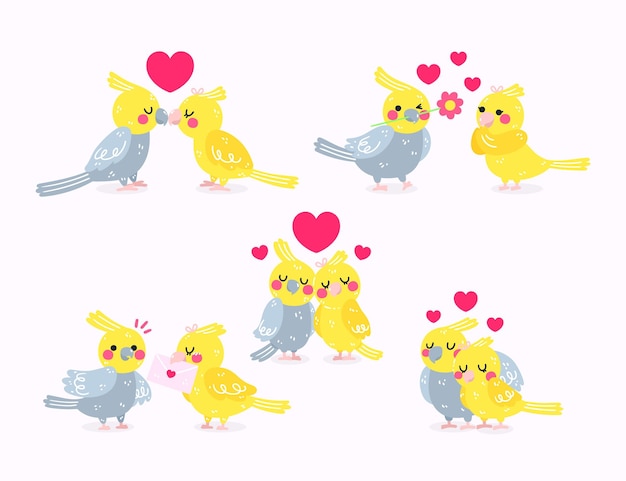 Cute valentine's day animal couple