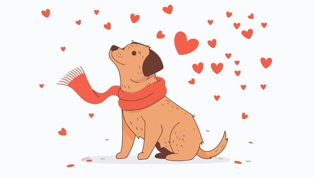 Vector cute valentines day dog clipart for love celebrations