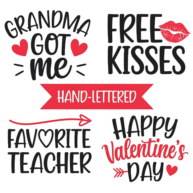 Vector cute valentines day lettering design perfect for tshirts and gifts