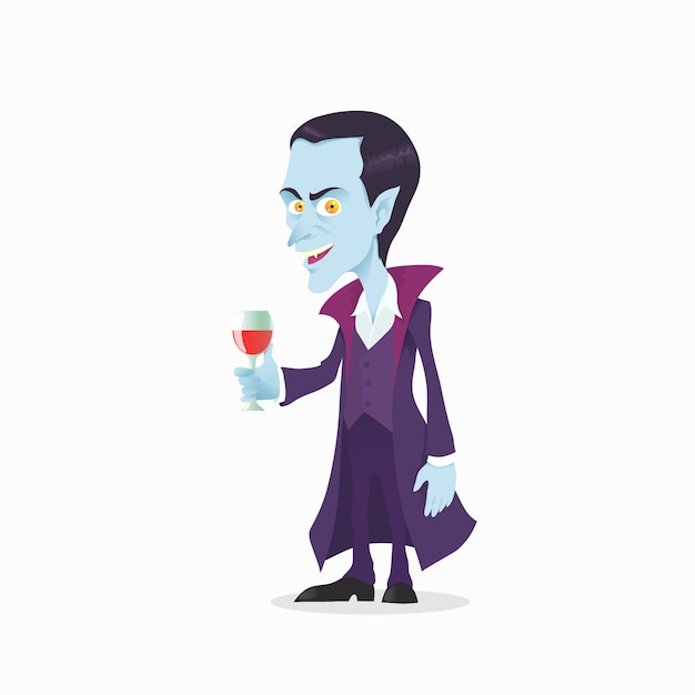 Cute vampire in cartoon style