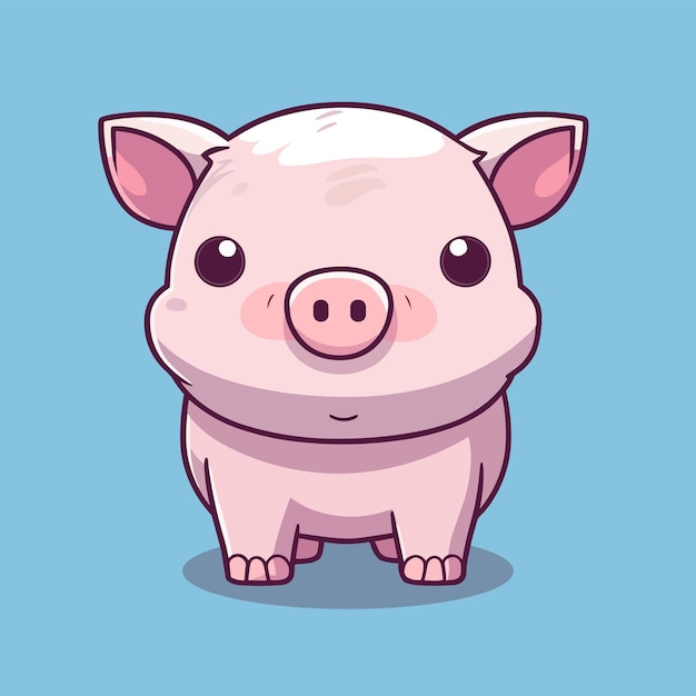 Cute vector Cartoon Hog Pig