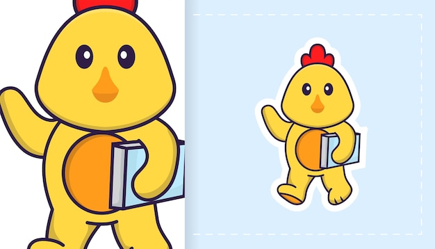 Cute vector chicken. Can be used for stickers, patches, textiles, paper.