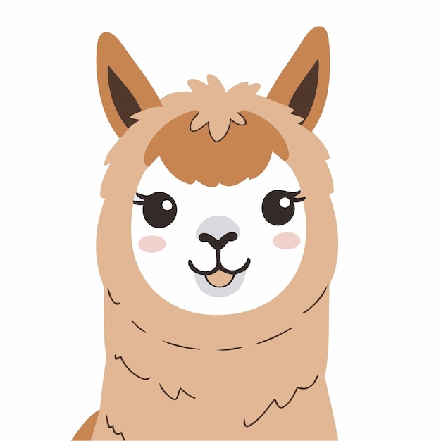 Vector cute vector illustration of a alpaca for children book